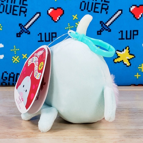 Squishmallow Niema the Narwhal 3.5" Clip UltraSoft Valentine's Day Plush Toy NWT - Picture 3 of 12